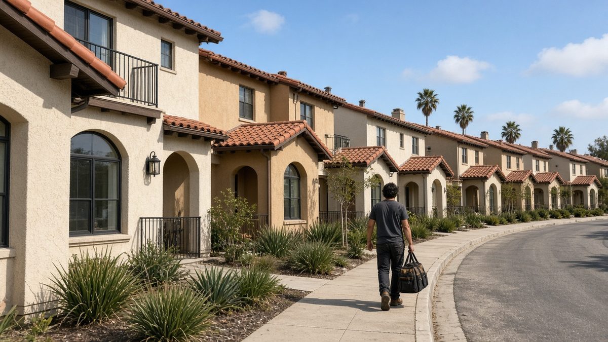 Attached townhomes in an Aliso Viejo HOA community