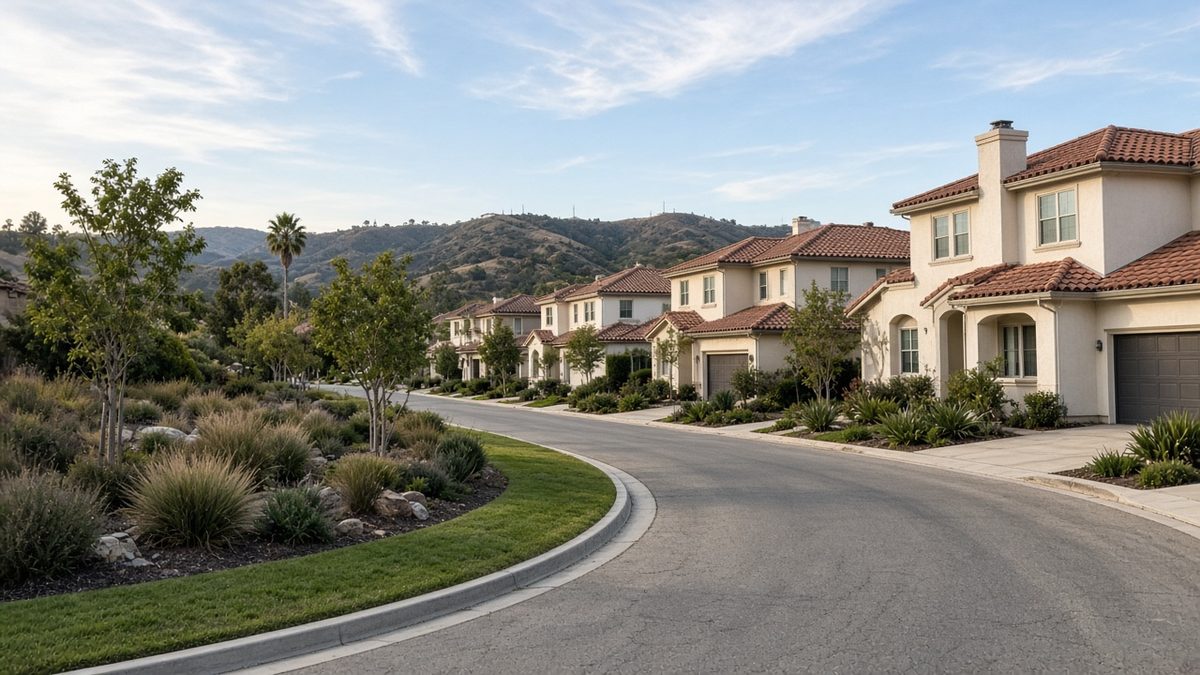 A hillside residential street in Laguna Niguel
