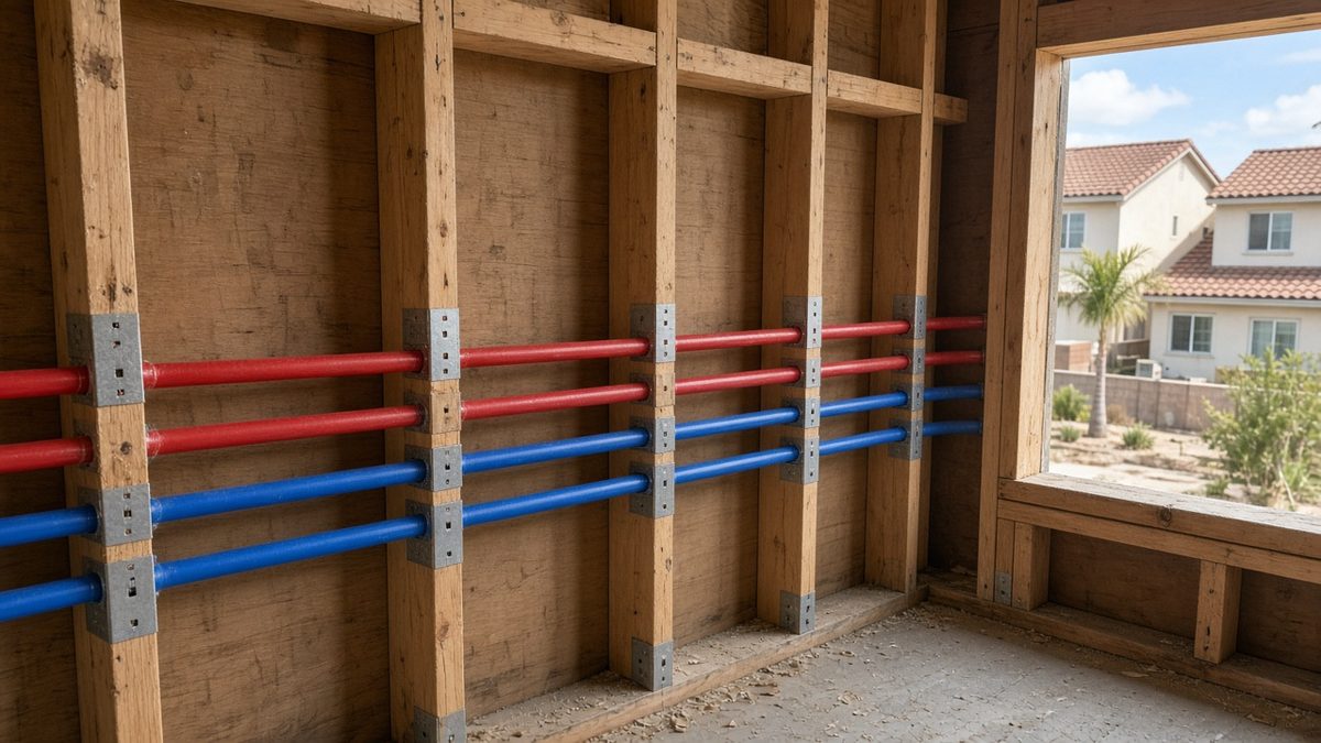 New PEX lines installed during a Aliso Viejo whole-home repipe